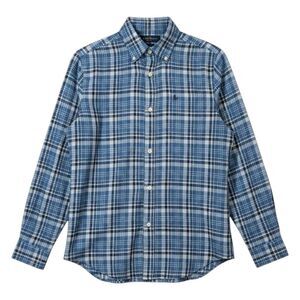 Ralph Lauren Women's Blue Plaid Long Sleeve Linen Button Shirt Size Small